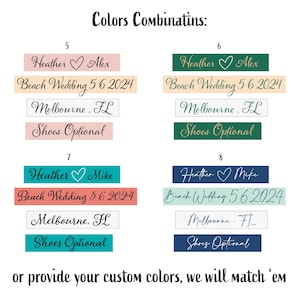 beach wedding direction sign color combinations
