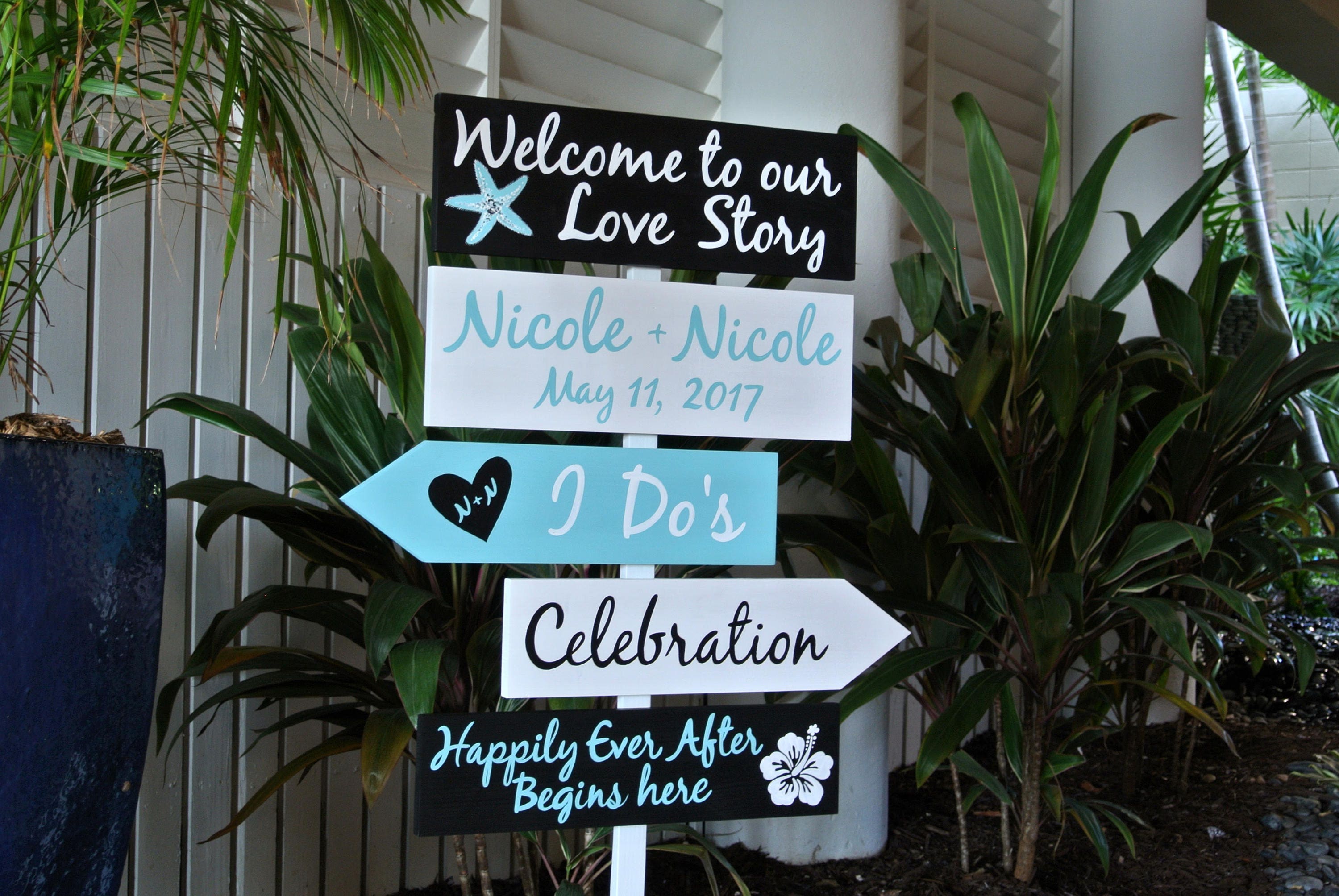 Nautical Welcome Wedding Sign Welcome To Our Love Story Signage I Do S Directional Sign Happily Ever After Begins Here Flower Sign