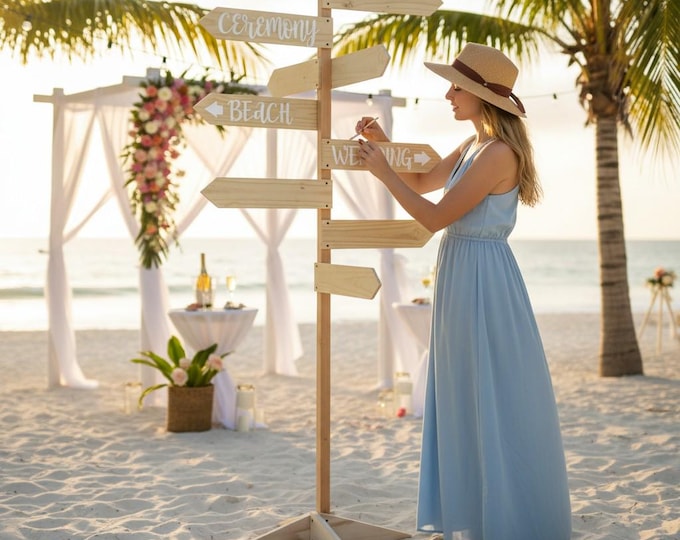 Blank Wedding Directional Sign Post Customizable. Wedding Planner Reusable Welcome Arrow sign