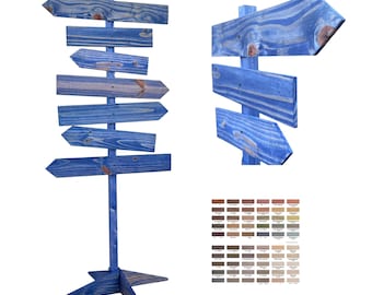 Directional Sign Post Blank, Free Standing, Any colors Custom Arrow boards, Event Wayfinding signage with Stand, Holiday Market Decor