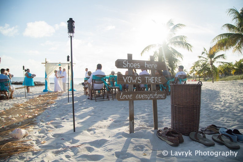 Shoes Here Vows There Love Everywhere wedding sign rustic. Beach wedding decor gift image 4