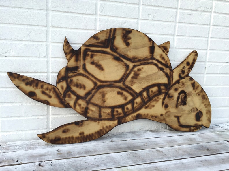 Large Wooden Turtle Beach House Decor Turtle Wall Art. Gift Etsy