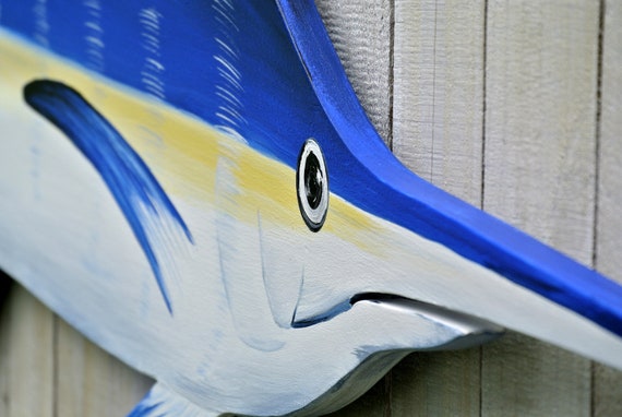 Fisherman Gift for Men Blue Marlin Wall Art, 70