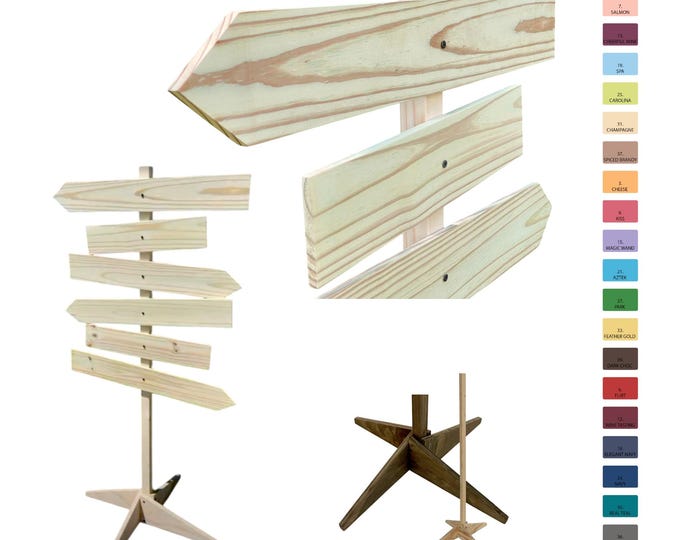 Blank Directional Sign post wood, DIY Project ready, Unfinished arrow boards Outdoor safe mileage signage reusable
