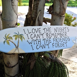 Best Friends gift, Custom Surfboard pool deck decor, Tiki bar wooden surfboard. Holiday gift idea for family