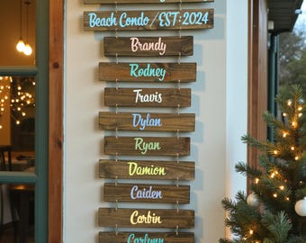 Personalized Directional sign on a rope home decor. Family gift for mom and dad. Custom destinations arrow wall art.