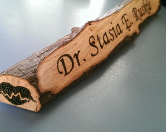 Rustic desk name plate or sign - 100% custom