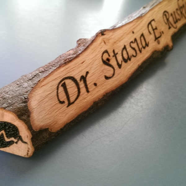 Rustic desk name plate or sign - 100% custom