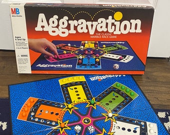 Complete Vintage 1977 Lakeside Games Aggravation Marble Race Board Game 