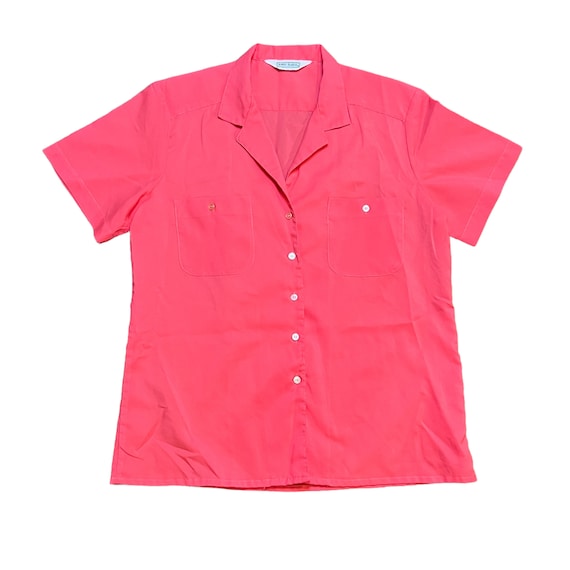 Vintage Amy Barr Pink Button Down Collared Shirt … - image 1