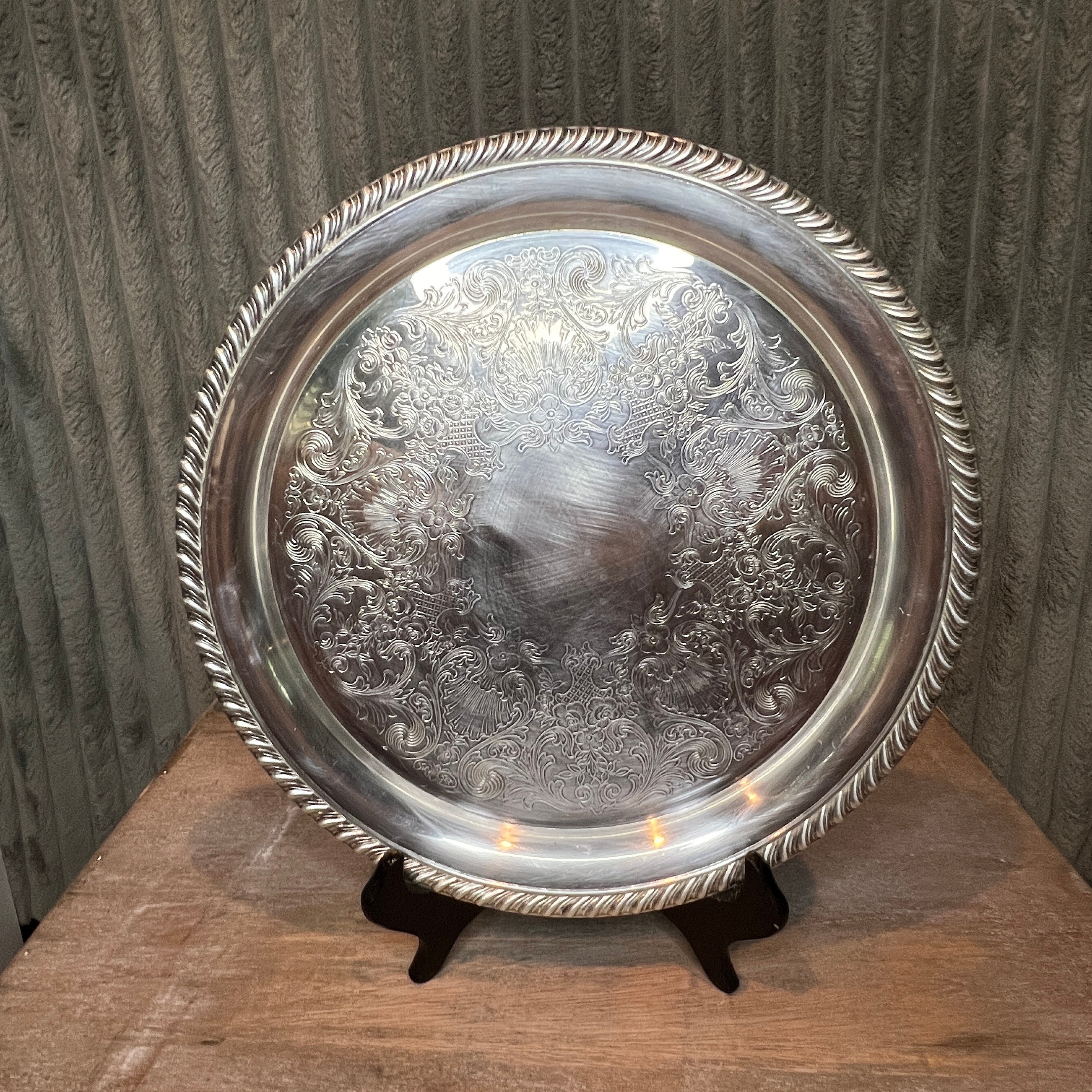 WM Rogers 870 Round Silver Plated Floral Tray 857-G6 - Etsy