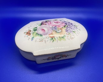 Vintage Limoge Floral Jewelry/Trinket Box 349-FC1