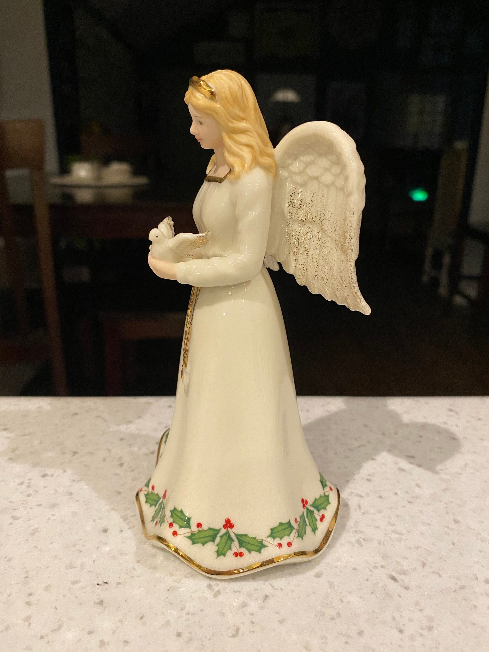 Lenox Holiday Holly Berry Christmas Angel Figurine Etsy