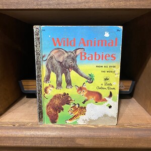 Vintage Little Golden Book Wild Animal Babies 1958 291-GRC