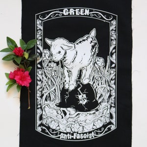 Green Antifa Goat Patch image 1