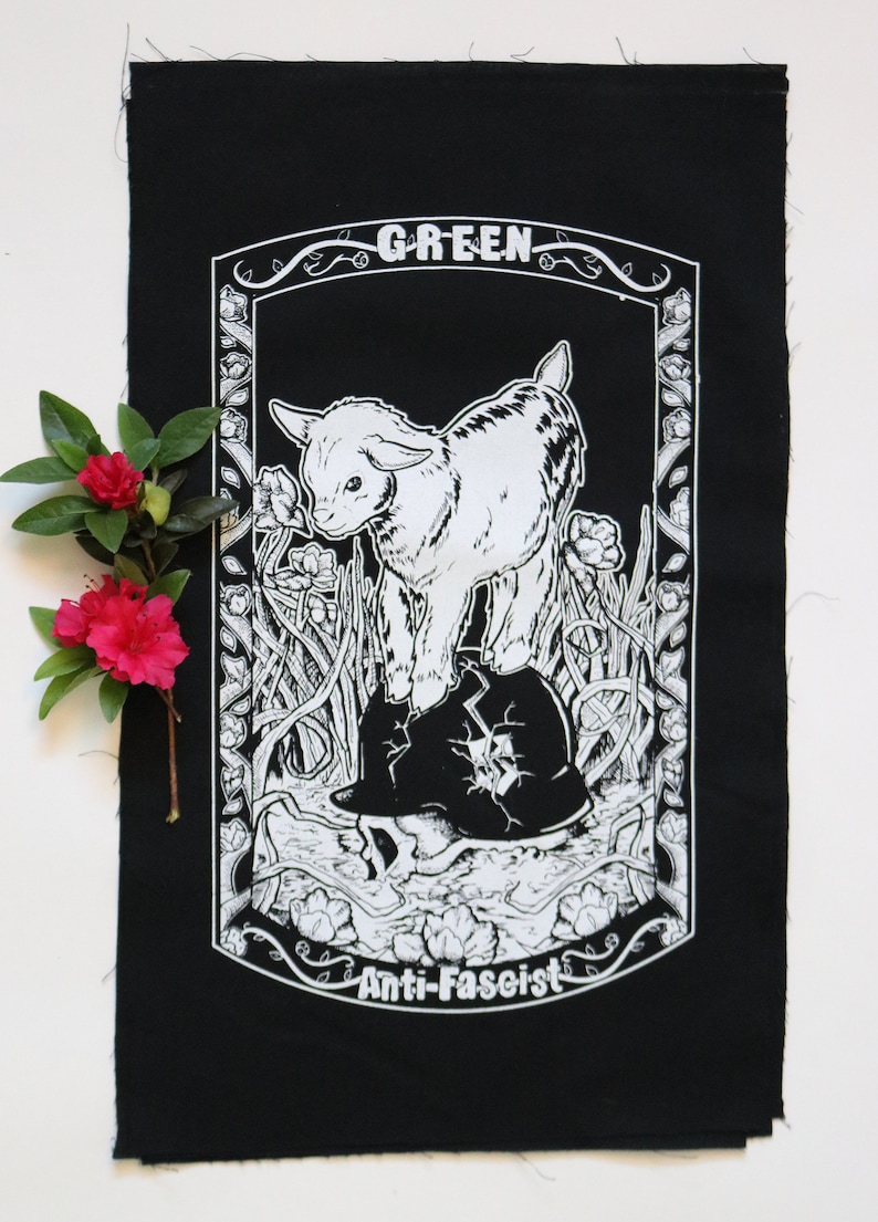 Green Antifa Goat Patch image 1