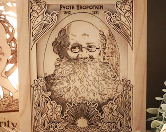 Pyotr Kropotkin Wooden Portrait