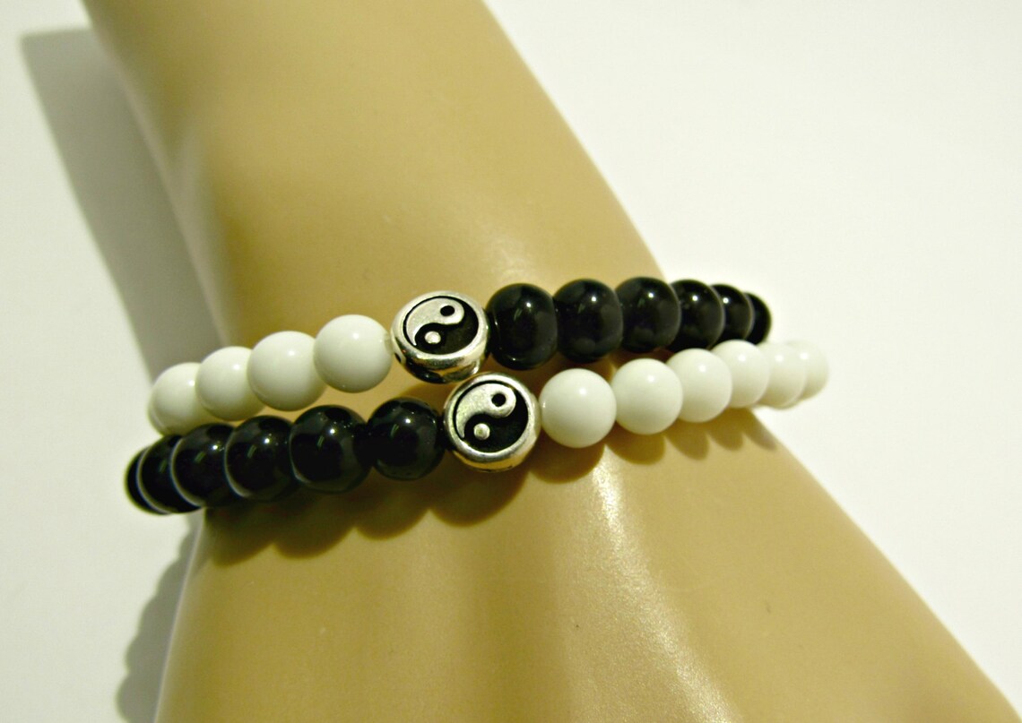 Yin Yang Bracelet Friends Bracelets White and Black Etsy