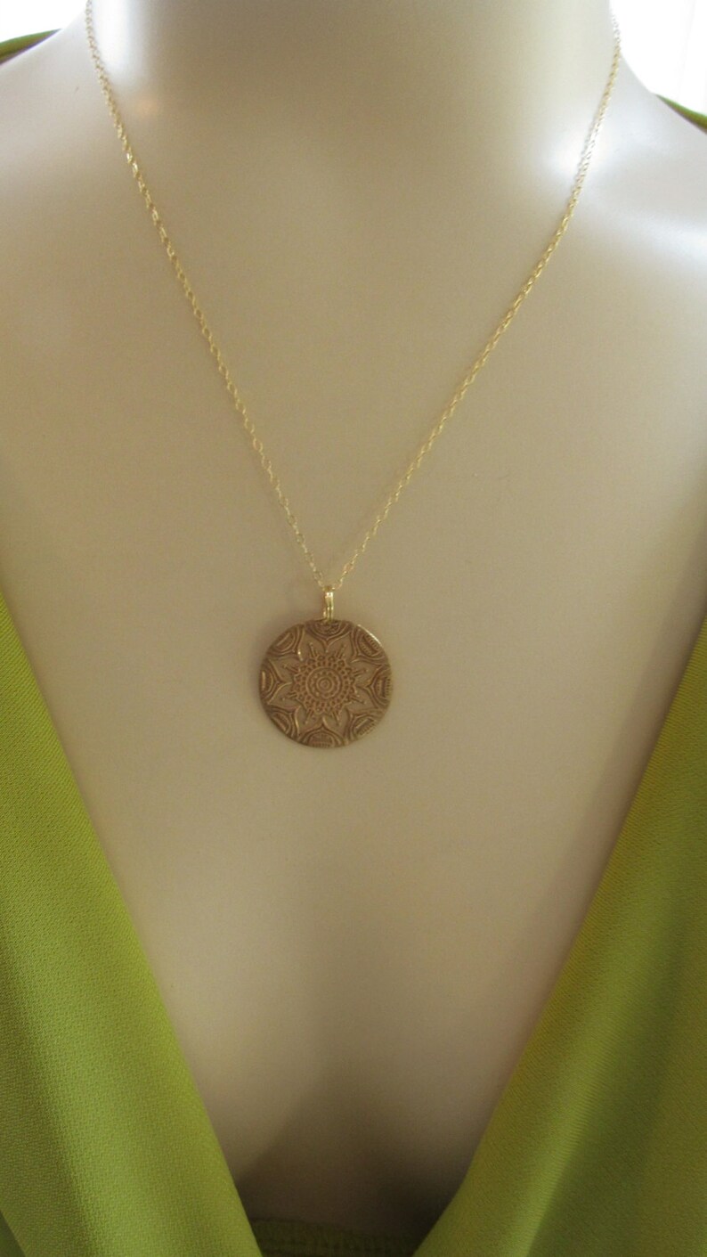 Brass Pendant Necklace Jewelry Gold Filled Chain Gold Etsy