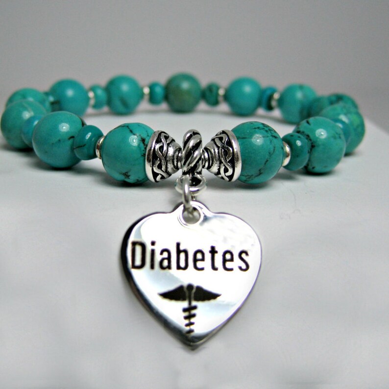 Diabetes Charms Diabetes Turquoise Diabetes I.D Medical Bracelet Diabetic Medical Bracelet Diabetic Awareness Bracelet Bracelet