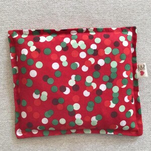 Bolsa de maíz mediana, lunares rojos y verdes, bolsa de maíz mediana, calor, bolsa de maíz para microondas, terapia de calor, regalo de spa, calor portátil, bolsa de maíz sin aroma, regalo para mamá