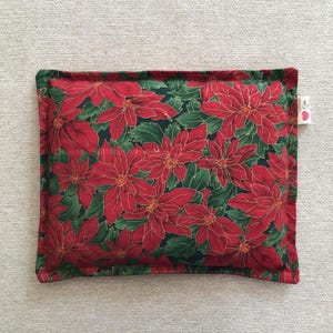 Bolsa de maíz mediana, bolsa de flor de pascua roja, bolsa de maíz mediana, calor, bolsa de maíz para microondas, terapia de calor, regalo de spa, calor portátil, bolsa de maíz sin aroma, regalo para mamá