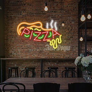 Pizza Neon Sign,Custom Pizza Bar Led Sign,Restaurant Food Neon Sign Art,Pizza Bar Welcome Sign,Opening Light Sign,Gift for Pizza Lover