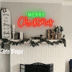 Merry Christmas Neon Sign,Custom Christmas Party Neon Light,Christmas Decoration,Christmas Gifts for Family,Home WallDecor,Holiday decor