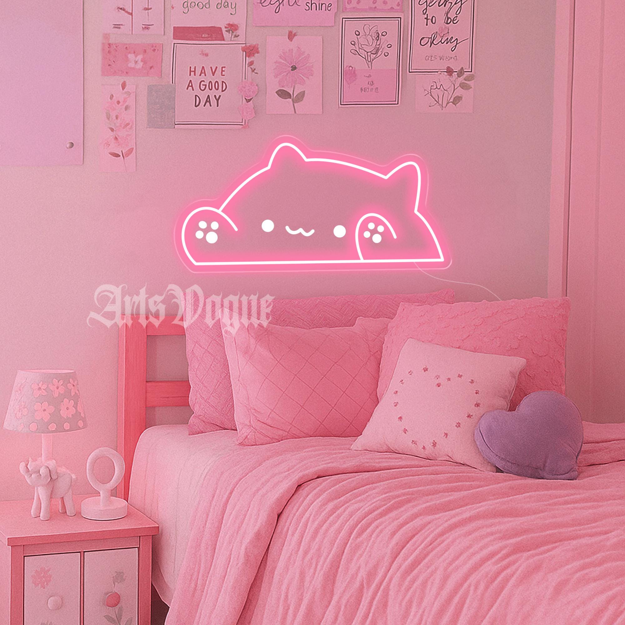 Lxmoneon Insegna al neon per gatti che bevono Insegna al neon per
