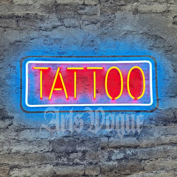 Tattoo Neon Light,Tattoo Studio Neon Sign Custom,Tattoo Room Wall Decor,Tattoo Office Opening LED Neon Sign,Man Cave Sign,Punk Wall Art