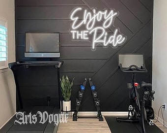 Enjoy the ride neon sign,Sports Neon Sign, Custom neon sign Gym logo,Home Gym Decor, Fitness Neon Light, Gift for cyclist,Cycling neon sign