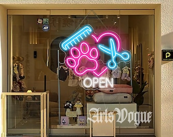 Pet Open Neon Sign,Custom Pet Spa Neon Sign,Pet Shop Open Neon Sign,Pet Salon Led Sign,Pet Grooming Sign,Pet Spa Decor,Pet Shop Welcome Sign