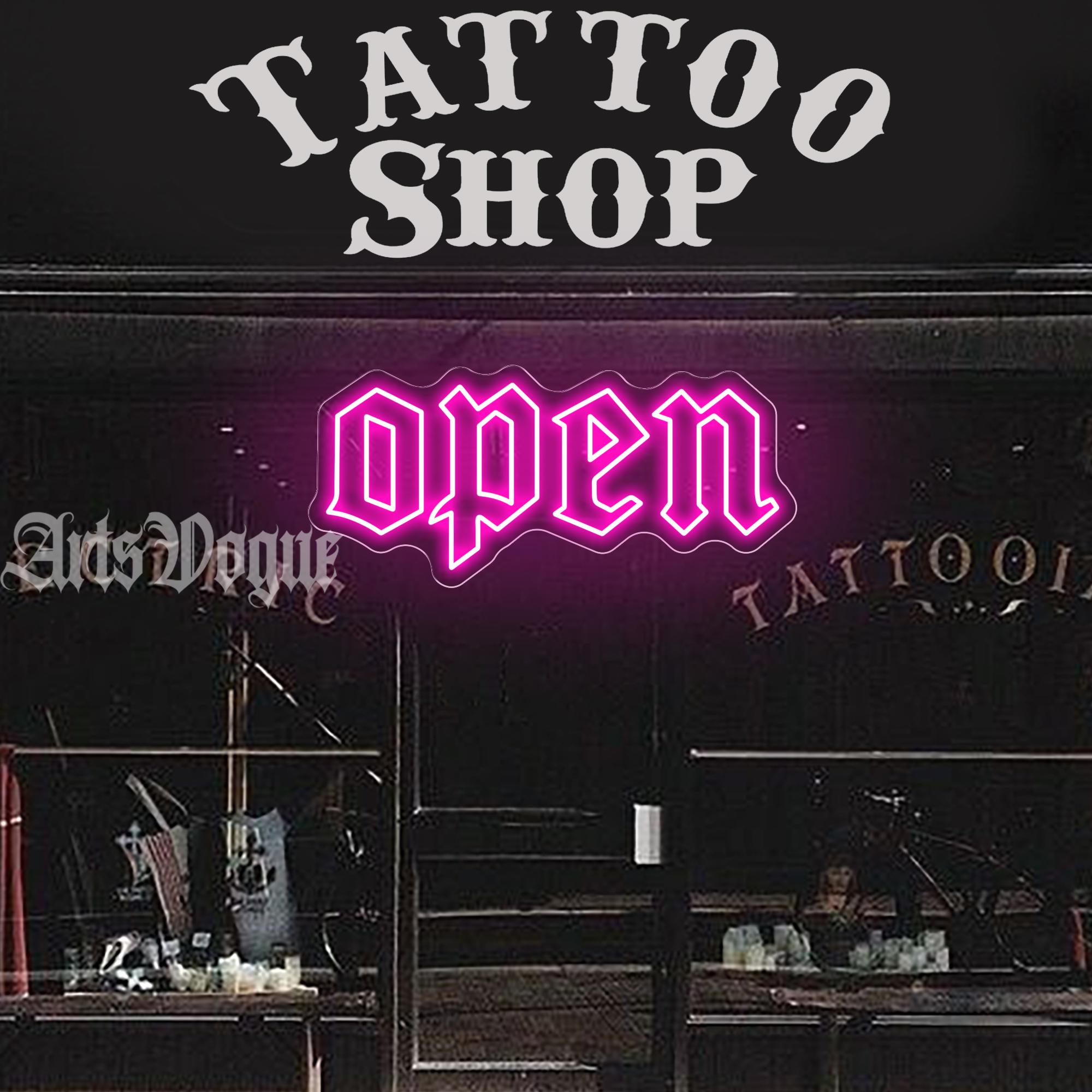 Open LED Neon Sign, Gothic Open Neon Sign, Custom Storefront Decor,open ...