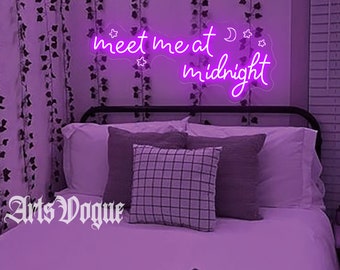 Meet Me At Midnight Neon Sign,Bedroom Decor,Concert Tour Gift, Music Lover Gift,Wedding Neon Sign,Bar pub decor,Room Decor,Personalized Gift