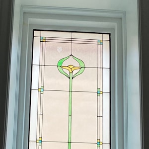 Elegant Flower Stained Glass Privacy Window