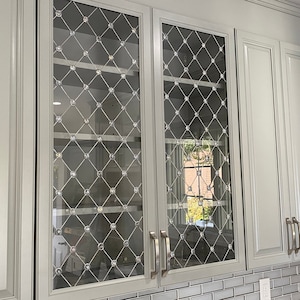 Unique Custom Made Kitchen Cabinet Glass Inserts - Savannah