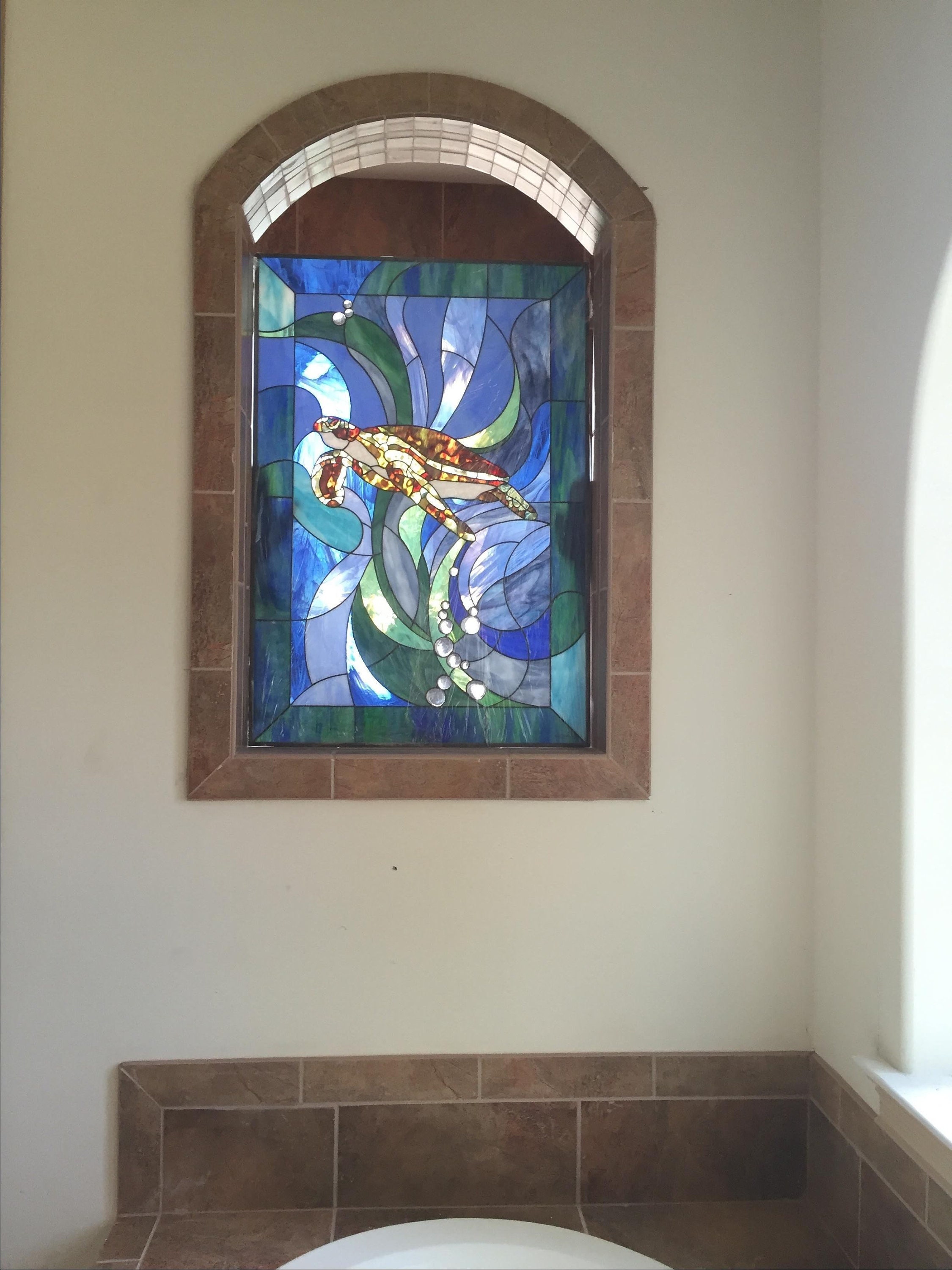 Turtle Panel Railing Custom Stained Glass Turtle Panel - Etsy