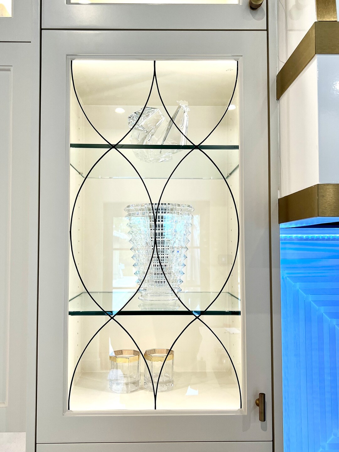 Unique Custom Made Kitchen Glass Inserts Etsy