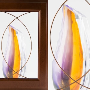 Unique Custom Made Kitchen Cabinet Glass Inserts - Da Vinci small