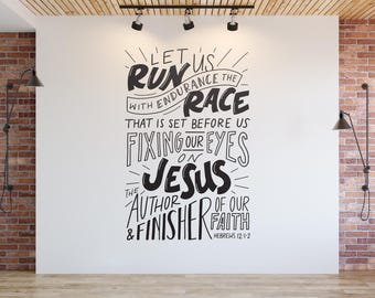 Hebrews 12:1-2 Wall Decal | Run with Endurance the Race
