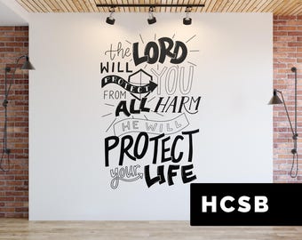 Psalm 121:7 Wall Decal | The Lord Will Protect You from All Harm