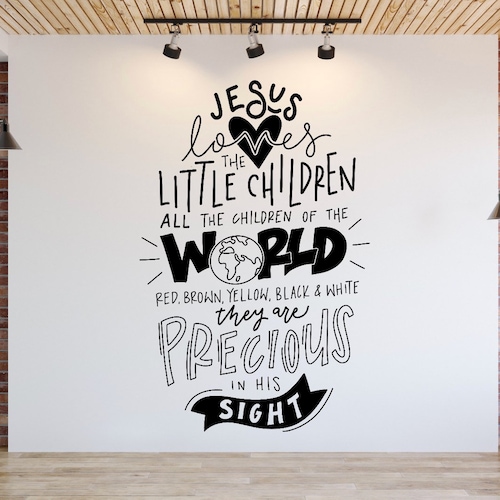 Jesus Loves the Little Children Vinyl Wall Decal K-042 - Etsy