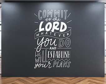 Proverbs 16:3 Wall Decal | Commit to the Lord Mural Decal