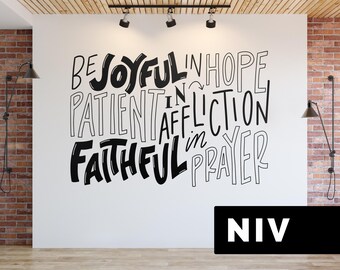 Romans 12:12 Wall Decal | Rejoice in Hope | Bible Verse Vinyl