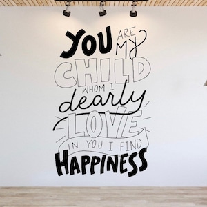 You Are My Child Whom I Dearly Love Luke 3:22 | Church Wall Decal | Youth Room Wall Decor | Church Decor | Bible Verse Wall Art