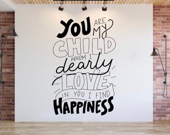 You Are My Child Whom I Dearly Love Luke 3:22 | Church Wall Decal | Youth Room Wall Decor | Church Decor | Bible Verse Wall Art