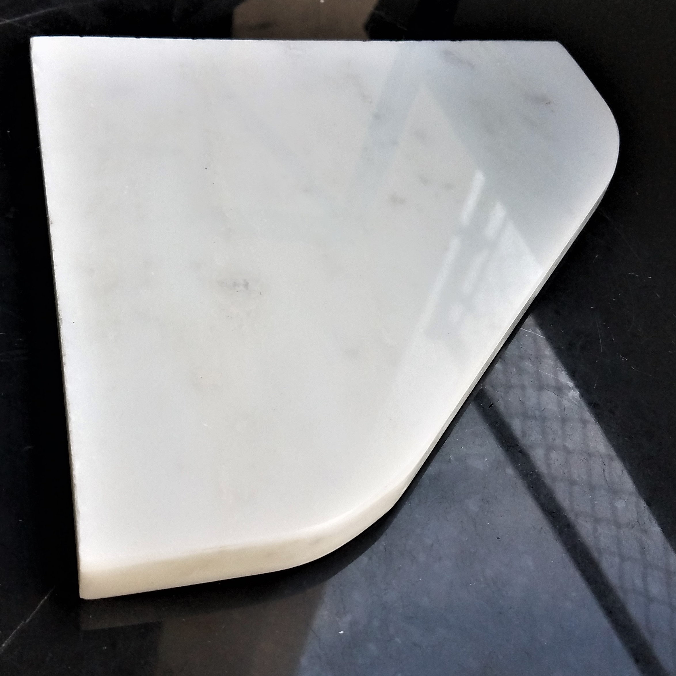 Premium Marble Corner Shelf for Shower & Bathroom 8" Soap Dish Stone Caddy