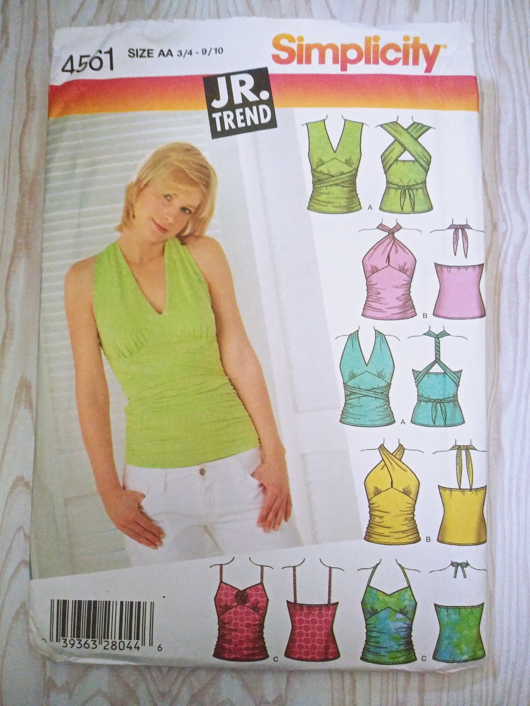 SIMPLICITY Sew Pattern 4561 Sleeveless Jr. Trend Sizes AA 3/4 Etsy