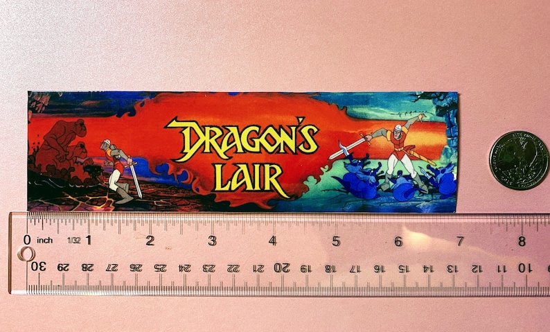 4 Pc MINI Arcade Marquee Stickers Dragon's Lair 1 & 2 Space Ace Cliff Hanger 80's Laser Disc Classics image 3