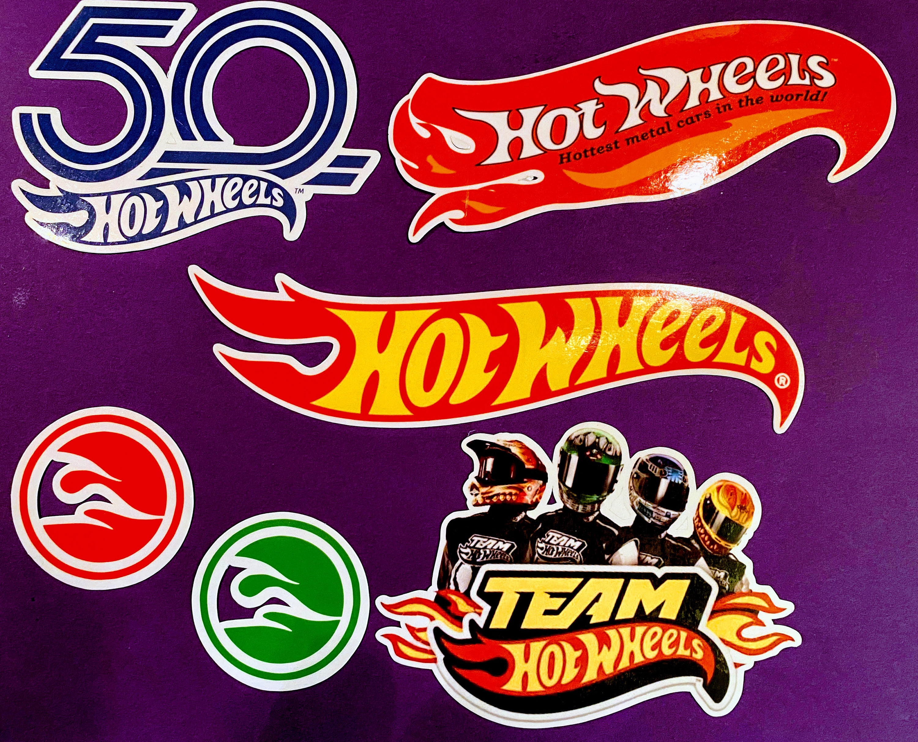 6 PC Die Cut Hot Wheels Vinyl Gloss Sticker Set 50th Team Hot Etsy